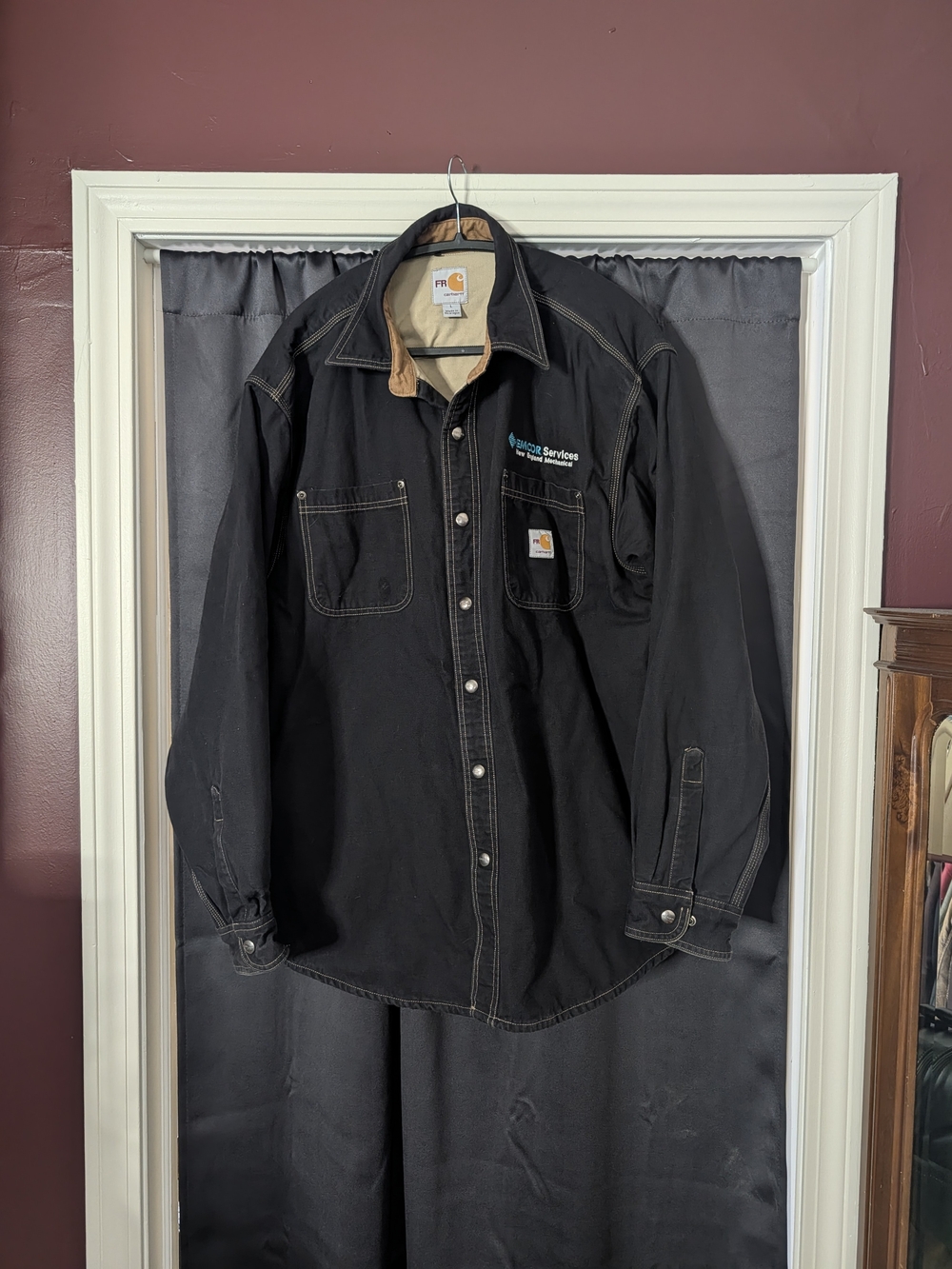Carhartt FR Rigby Canvas Flame Resistant Lined Men's Black Work Jacket Logo L